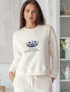 Свитшот из премиального футера с авторским принтом