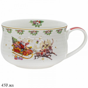 205-296 Бульонница 450 мл  НОВЫЙ ГОД в под.уп.(х24)Фарфор