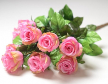 Искусственные цветы, Ветка в букете бутон роз 9 голов (1010237)