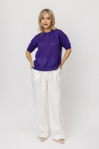 Джемпер из льна 4-230 фиолетовый