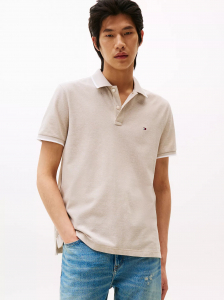 Regular Fit Linen-Blend Pique Polo