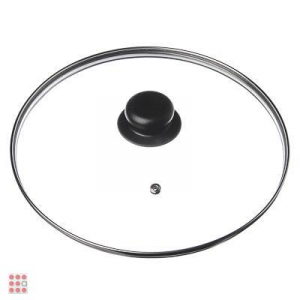 Крышка стеклянная с металлическим ободком + ручка 18-28см