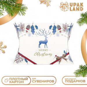 Коробка складная, подарочная новогодняя Merry christmas 15?11?3 см