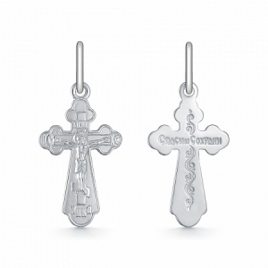 015.55 крест из серебра штампованный белый