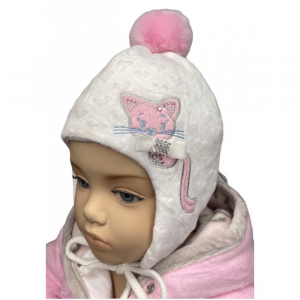 2693-1 Шапка зимняя с помпоном для девочек TuTu