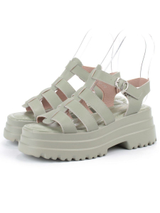 08-PEY337-3 GREEN Босоножки женские (натуральная кожа)