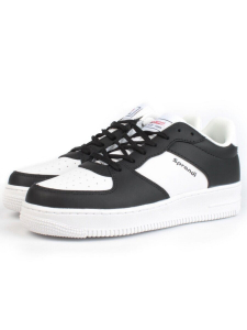 05-P112-4 BLACK/WHITE Кроссовки женские (искусственная кожа)