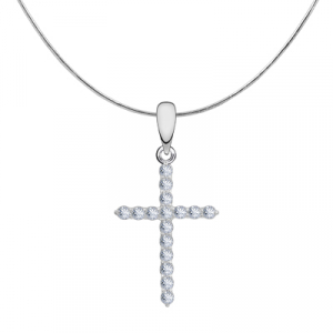 Подвеска с фианитом родированная серебро 925*