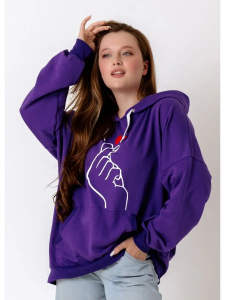 Толстовка худи с модным корейским жестом Я тебя люблю  Арт. 1025