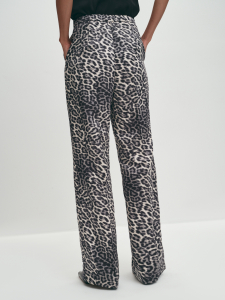 Прямые длинные брюки с принтом