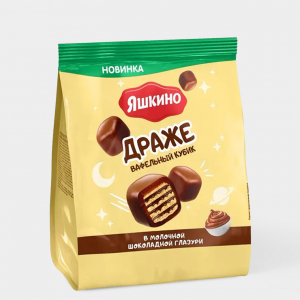 «Яшкино», драже вафля в молочно-шоколадной глазури, 180 г