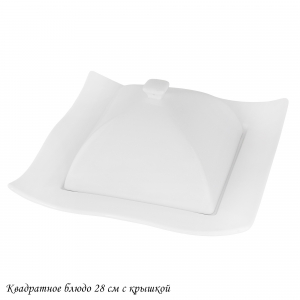 118-124 Квадратное блюдо 28см с крышкой BIANCO в под.уп.(х4)Фарфор