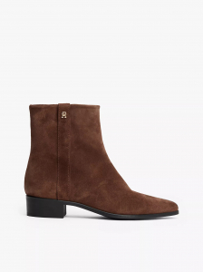 Suede Zip Ankle Boot