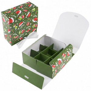 Коробка для 9 конфет с разделителями 