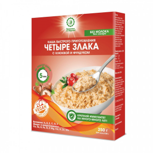 Каша "4 злака с клюквой и лесным орехом"