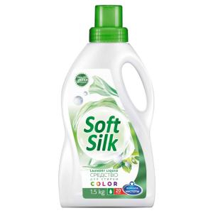 Средство для стирки (жидкое) SOFT SILK 1,5 л для цветного белья/Фабрика Ромакс/6/ОПТ