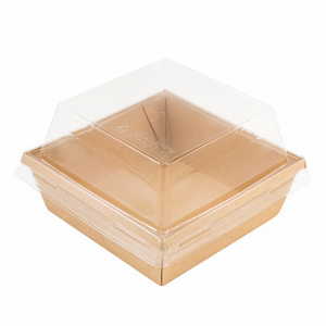 Упаковка с купольной крышкой 11*11*8,5 см, Крафт