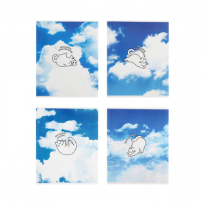 Тетрадь 96 листов в клетку, Calligrata «Коты в небе», МИКС