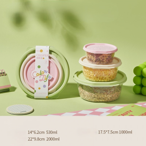 Набор контейнеров 3 шт. «Color life round» (2 л, 1 л, 0.53 л)