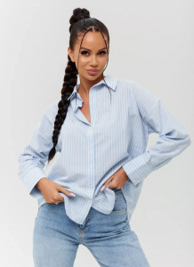 Женская классическая рубашка оверсайз в полоску CRACPOT