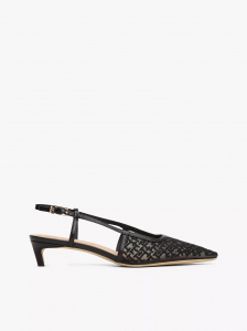 Embroidered Monogram Heeled Slingback