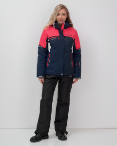 Горнолыжный костюм женский зимний УЦЕНКА темно-синего цвета 02810TS