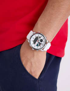 MENS WHITE STRAP ANADIGI WATCH