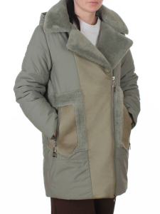 8088 GREEN Куртка зимняя женская (верблюжья шерсть, 120 гр. холлофайбер)