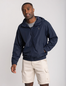 U.S. POLO ASSN. HOODED TRACK WINDBREAKER