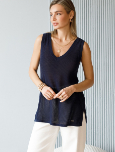 Летний топ полупрозрачной вязки из хлопка