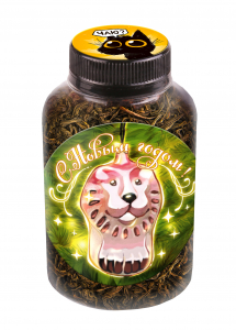 Баночка чая, ЁЛОЧНАЯ ИГРУШКА. ЛЕВ, чай чёрный крупнолистовой,60 г., TM Prod.Art