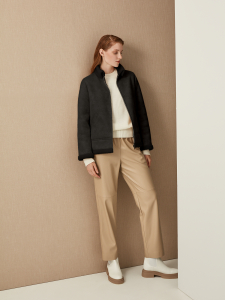 Дубленка из экозамши укороченная