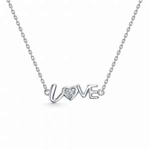 Колье родированное фианит серебро 925*