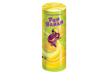 «Fun Banan», печенье-сэндвич сахарное с банановым вкусом, 220 г
