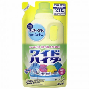 KAO Wide Haiter Жидкий кислородный отбеливатель для белого и цветного белья, мягкая упаковка, 720 мл
