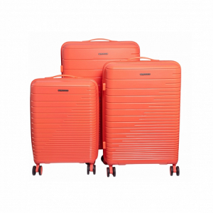 Набор чемоданов MOSCOW коралловый 3шт PP с горизонтальными полосками