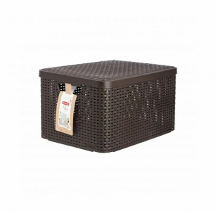 Корзина RATTAN STYLE BOX L 30лкрышка тёмно-коричневая