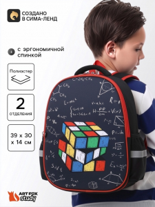 Рюкзак школьный, с эргономичной спинкой, 2 отделения «Кубик»