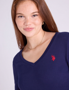 LONG SLEEVE V-NECK T-SHIRT