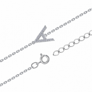 браслет с фианитом родированный