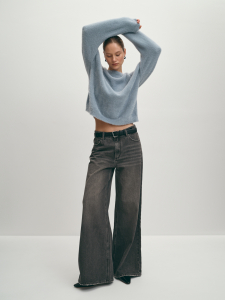 Вязаный однотонный джемпер