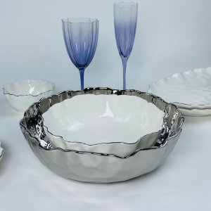 305-296 Набор из 2 салатников 23/30,5см ВАНЕССА СЕРЕБРО в под.уп.(х6)Фарфор