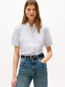Stripe Puff-Sleeve Shirt