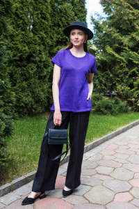 Джемпер из льна 4-290 фиолетовый