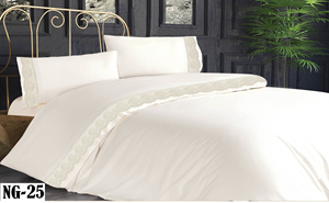 КПБ EFOR RANFORCE (ALTIN NG-25) KREM кремовый гипюр евро