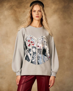 Свитшот с принтованным корсетом SWK005