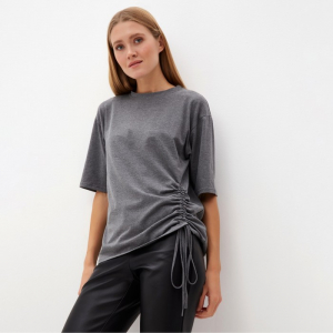 Футболка женская с кулиской MINAKU REGULAR FIT, серый, размер 52