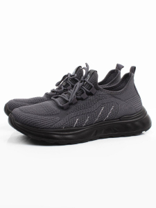 03-TEX-D01-04 DK. GREY Кроссовки летние мужские (текстиль)