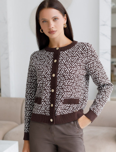 Жакет жаккардовой вязки с кашемиром