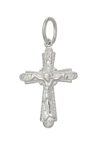 крест из серебра штампованный белый